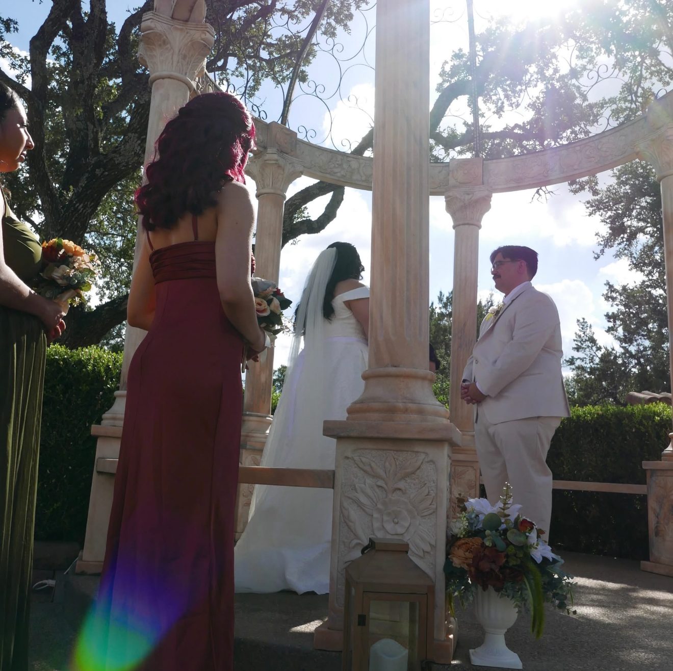 Garden wedding ceremony at Tuscan Hall in Austin, Texas