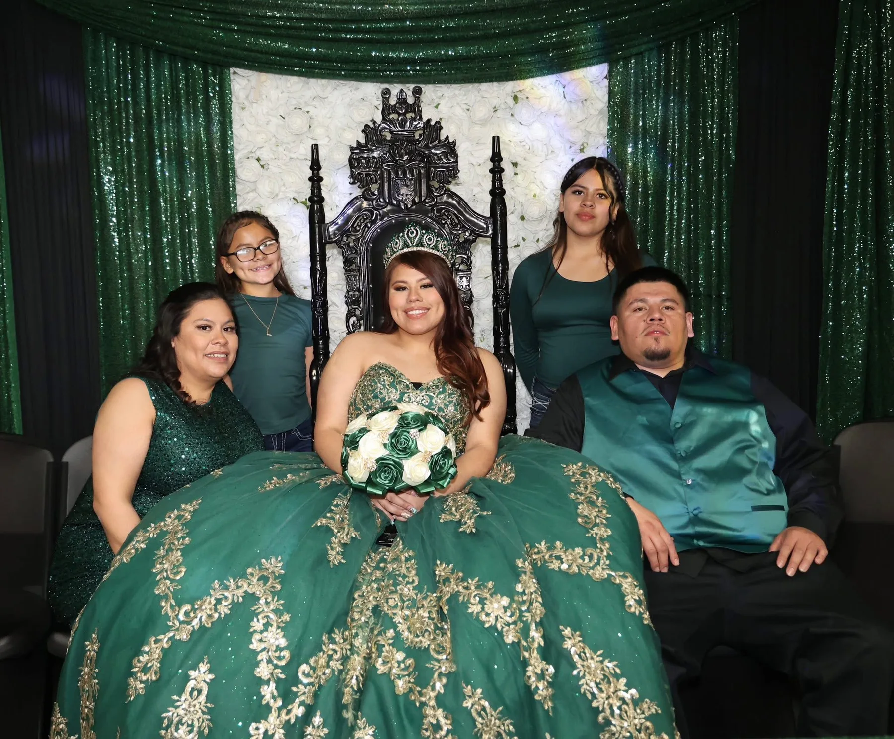 Quinceañera celebration with family and guests in Central Texas