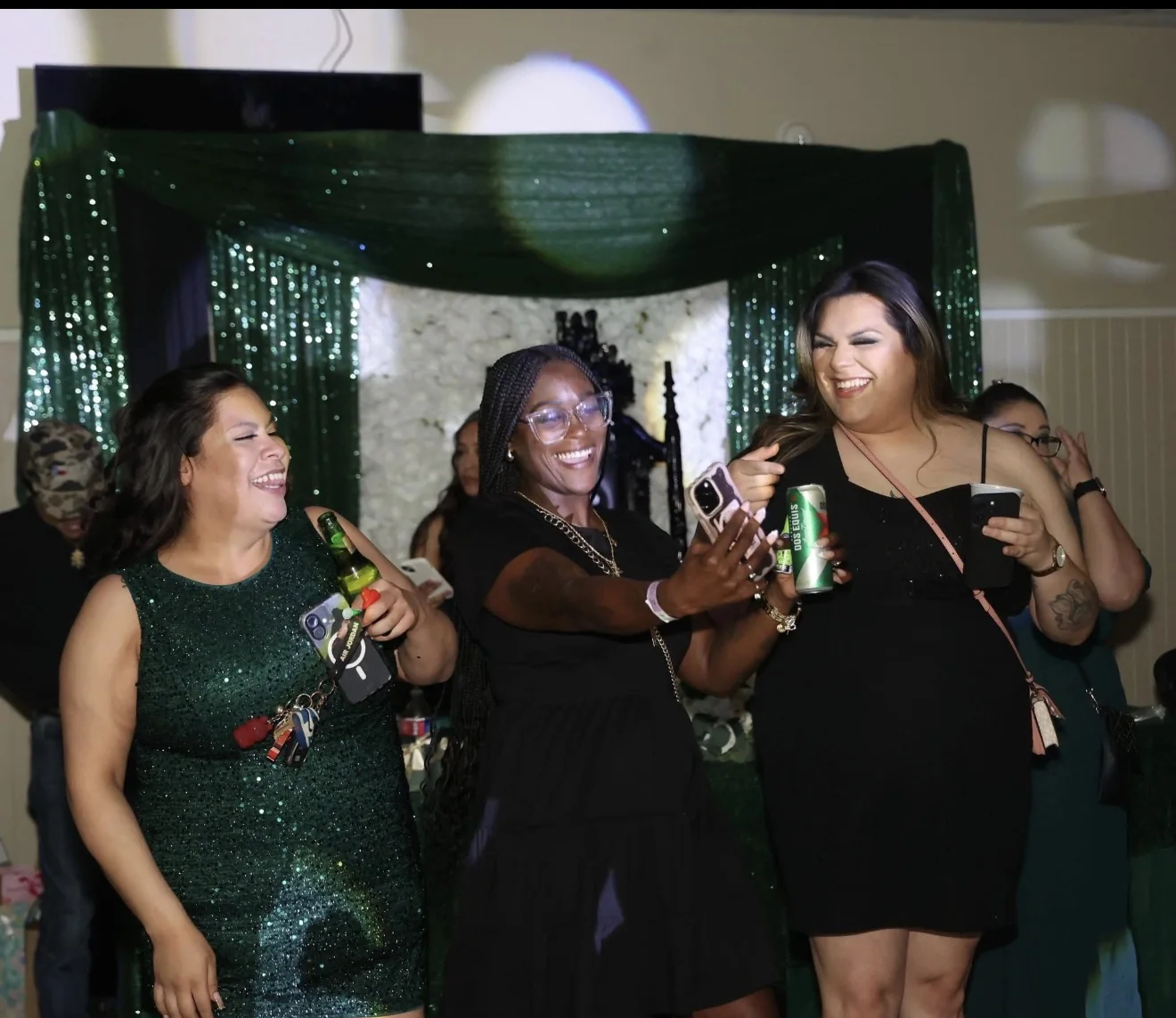 Guests celebrating on the dance floor at a birthday party with music by DJ Lady T